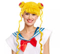 Peluca Manga con moño amarillo y piedras