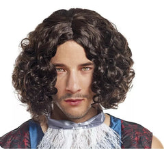 Peluca Medieval rizada corta para hombre