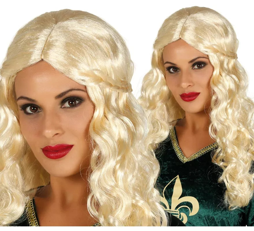Translation missing: es.Peluca Medieval Rubia con Trenzas