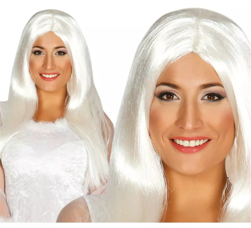 Translation missing: es.Peluca melena blanca larga para Halloween