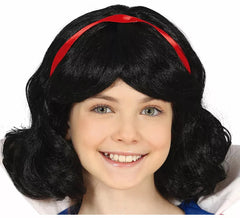 Peluca Negra con Cinta Roja Infantil