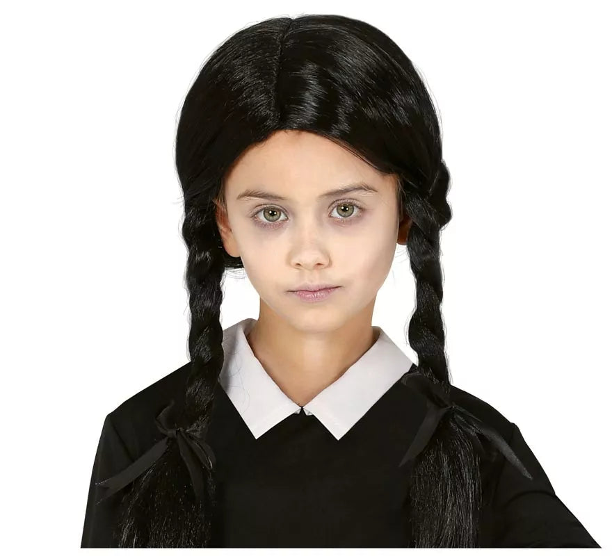 Translation missing: es.Peluca Negra con Trenzas Infantil