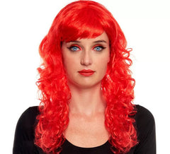 Peluca Ondas roja claro con fleco