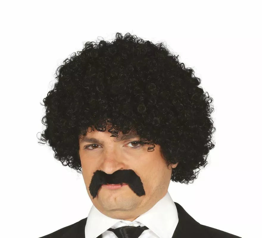 Translation missing: es.Peluca Rizada con Bigote en varios colores