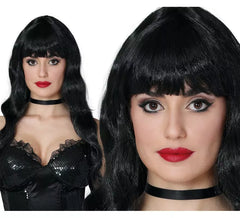 Peluca rizos negra para mujer
