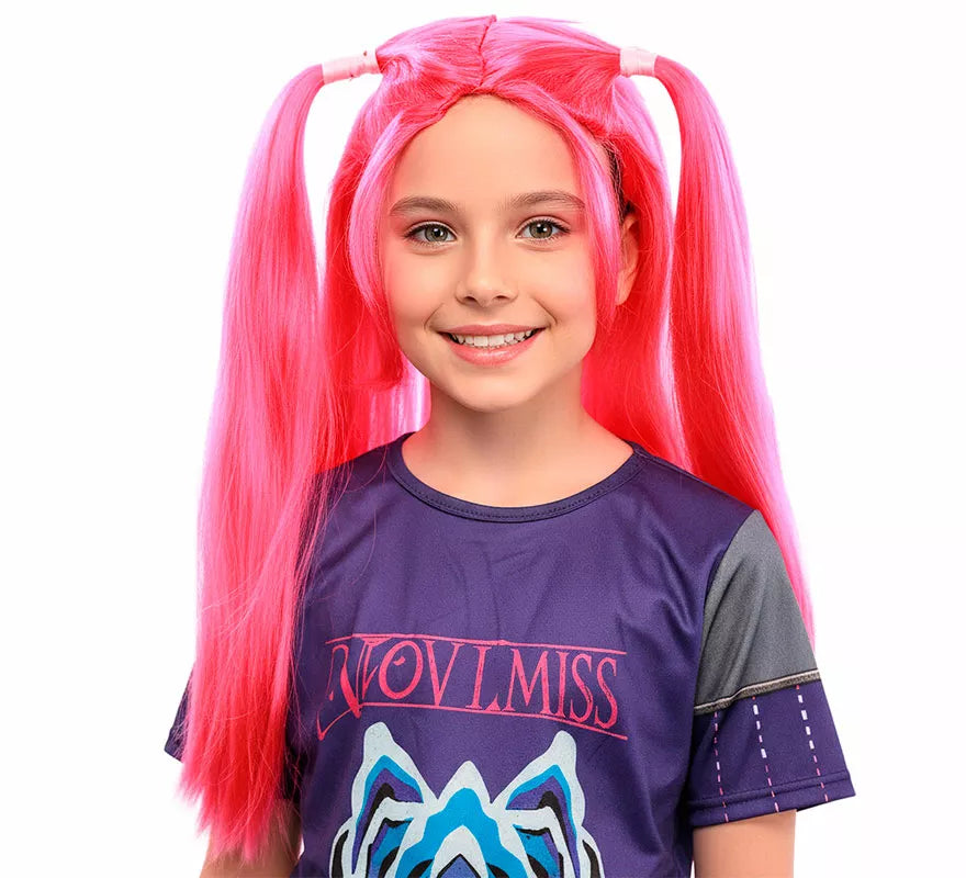 Translation missing: es.Peluca rosa con Coletas de Cantante K-Pop infantil