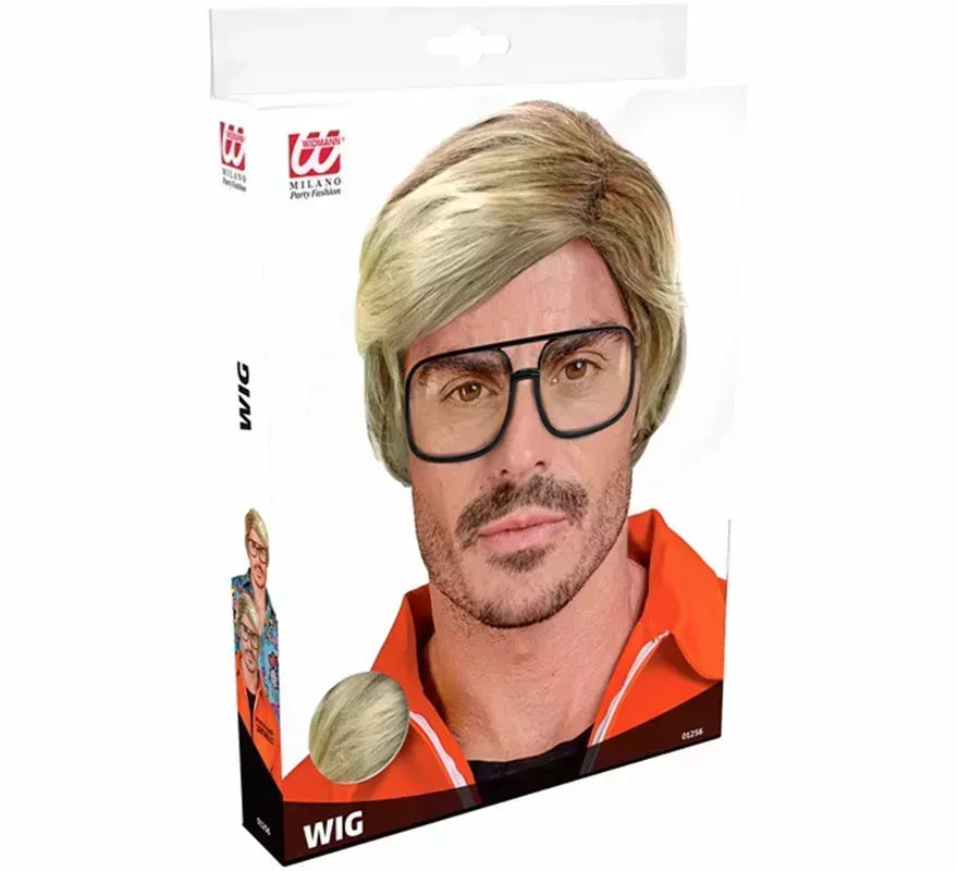 Peluca Rubia Años 80 para hombre