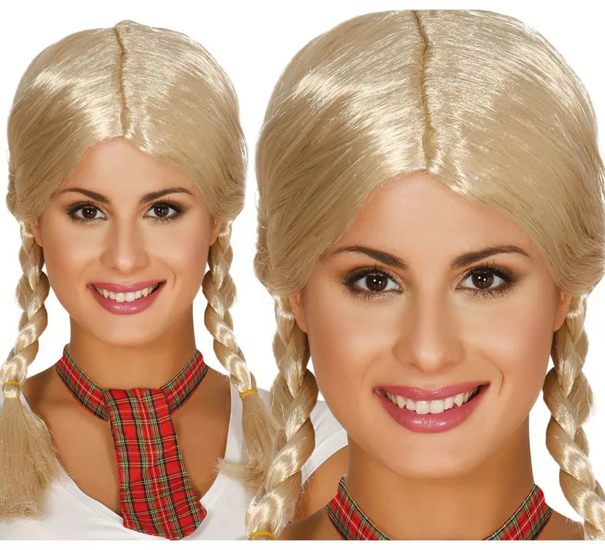 Translation missing: es.Peluca rubia con dos trenzas