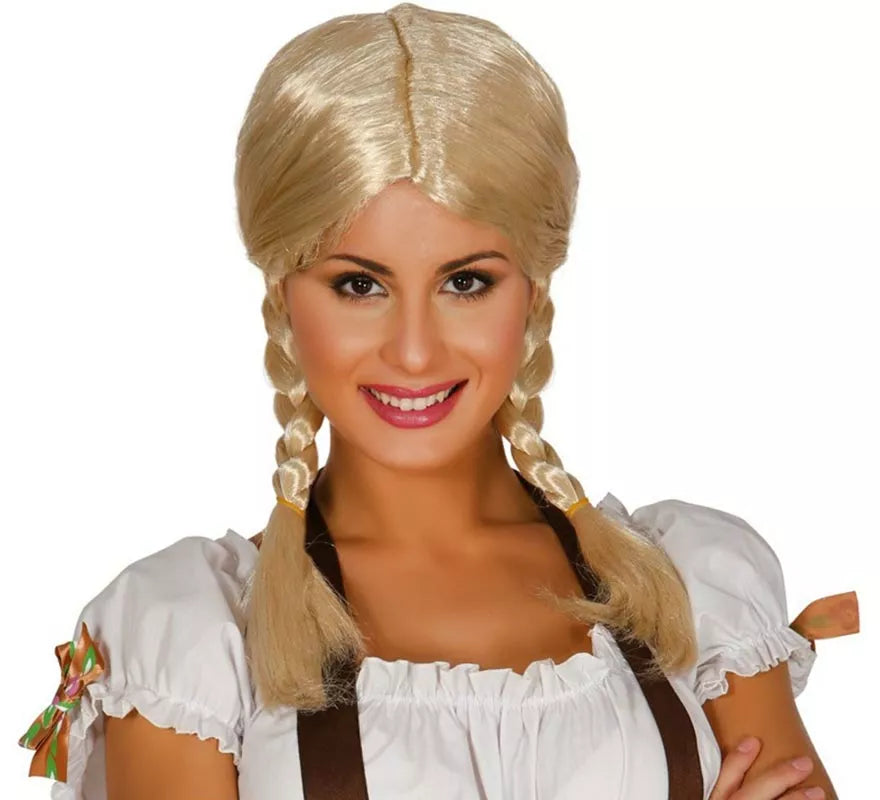 Translation missing: es.Peluca rubia con dos trenzas