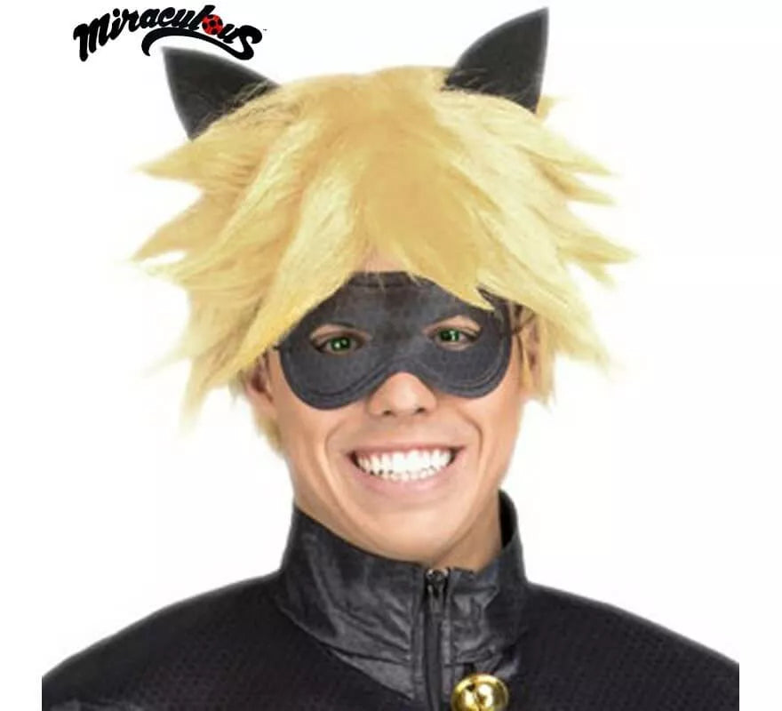 Translation missing: es.Peluca y Antifaz de Cat Noir en caja para hombre