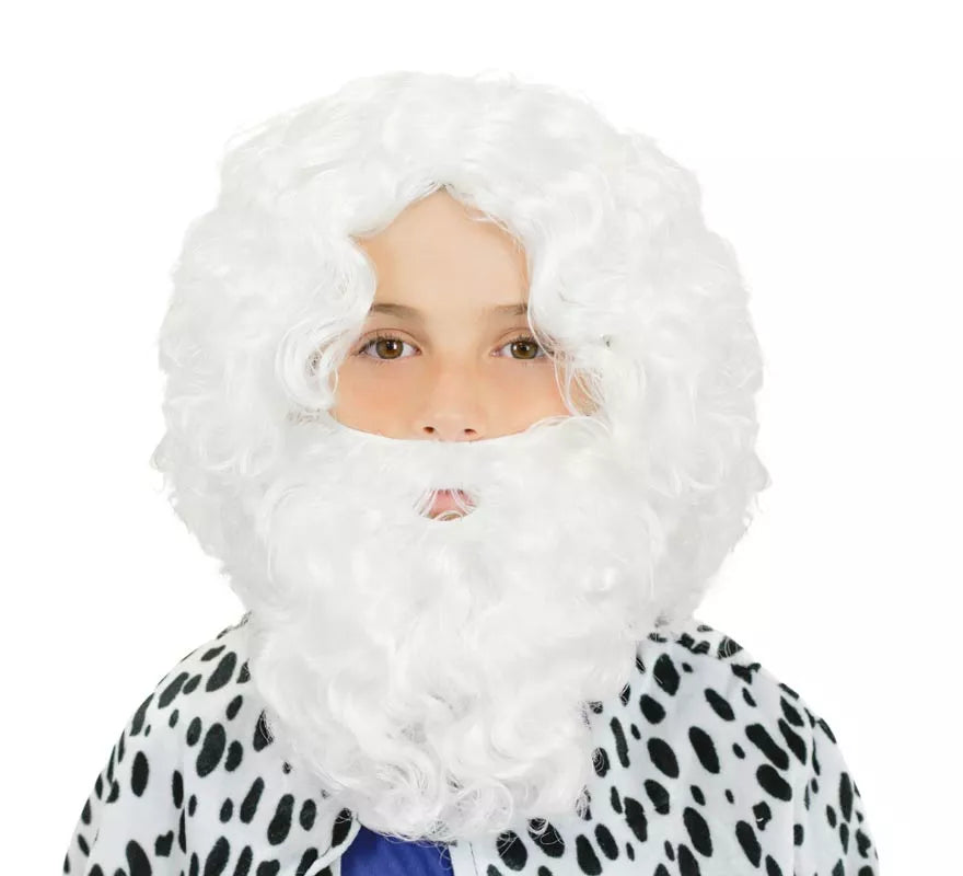 Translation missing: es.Peluca y barba blanca Infantil Deluxe de Rey Mago Melchor