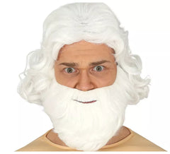 Peluca y Barba Grande Blanca de Navidad
