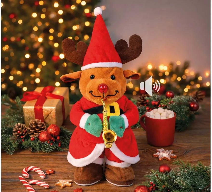 Peluche Reno que Repite Voz de 40 cm