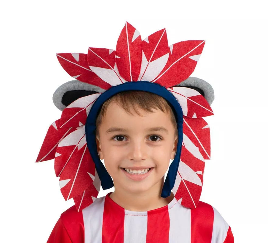 Translation missing: es.Penacho de Indi Atlético de Madrid rojo y blanco Infantil