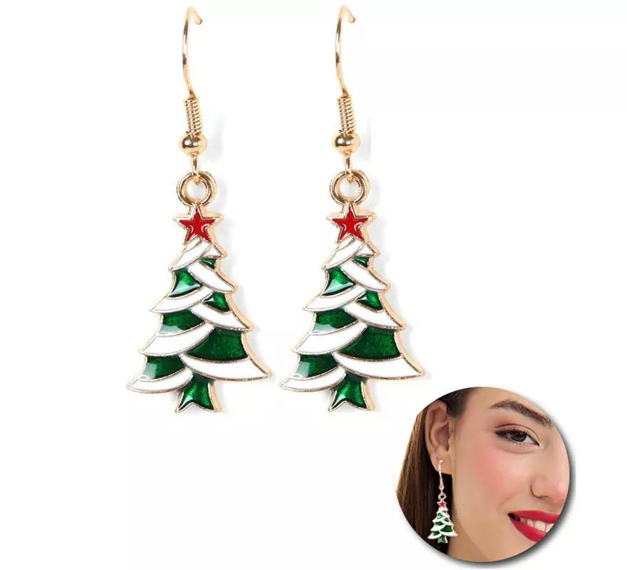 Translation missing: es.Pendientes Árbol Navideño metal de 2x2,5 cm