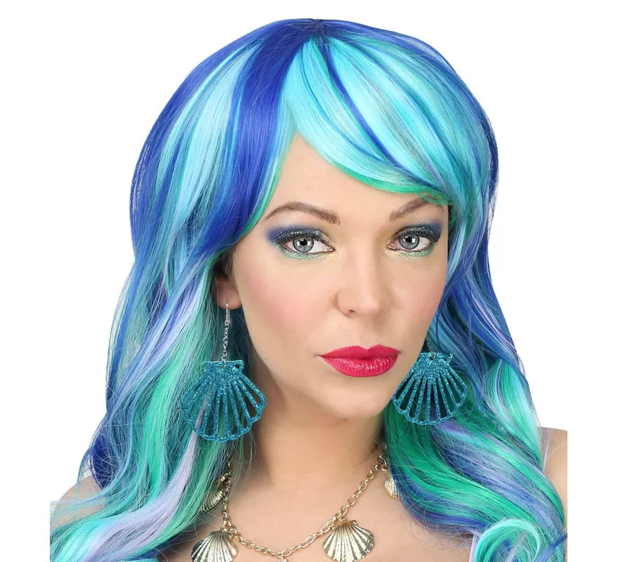 Translation missing: es.Pendientes Conchas Purpurina Azul
