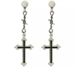 Pendientes Cruz negros
