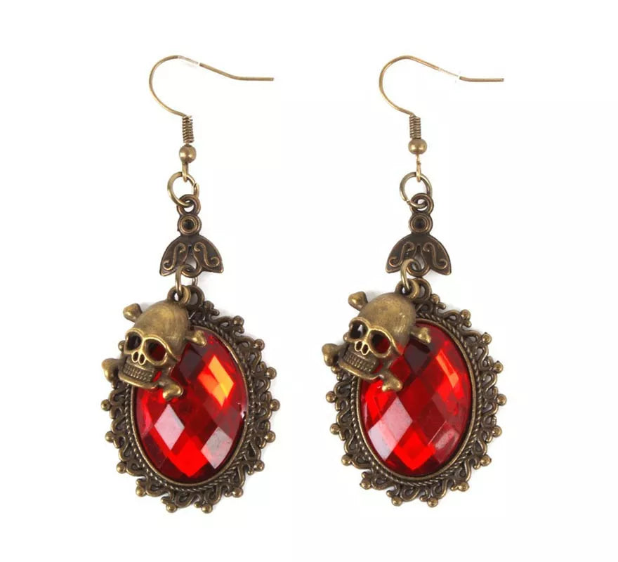 Translation missing: es.Pendientes de Calavera con rubí falso