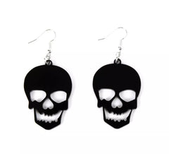 Pendientes de Calaveras negras sonrientes