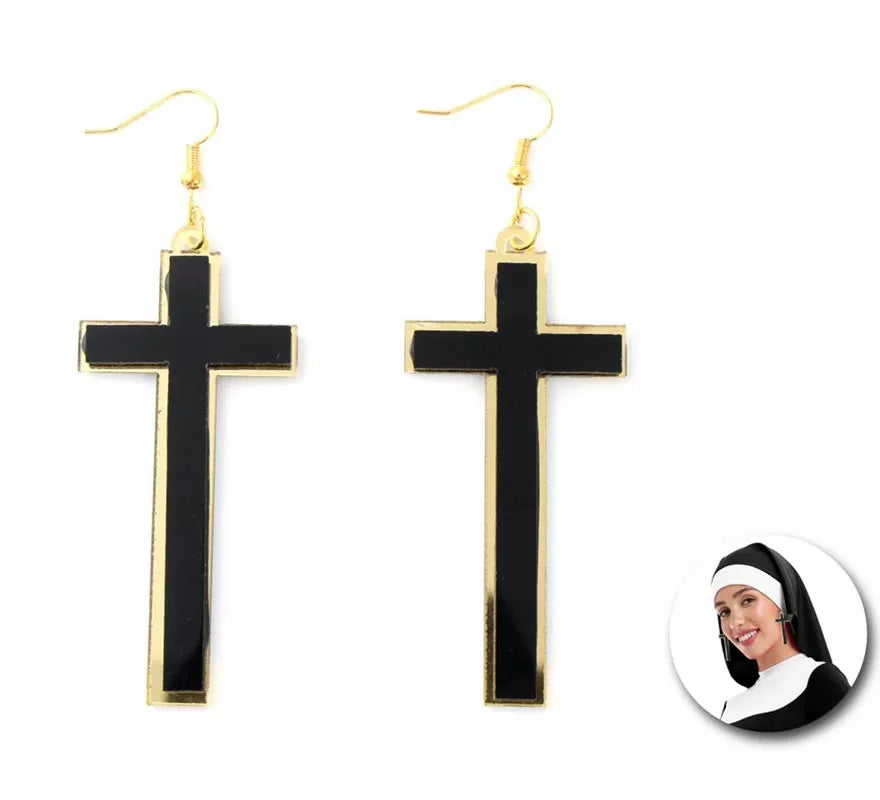 Translation missing: es.Pendientes de Cruces negro y dorado