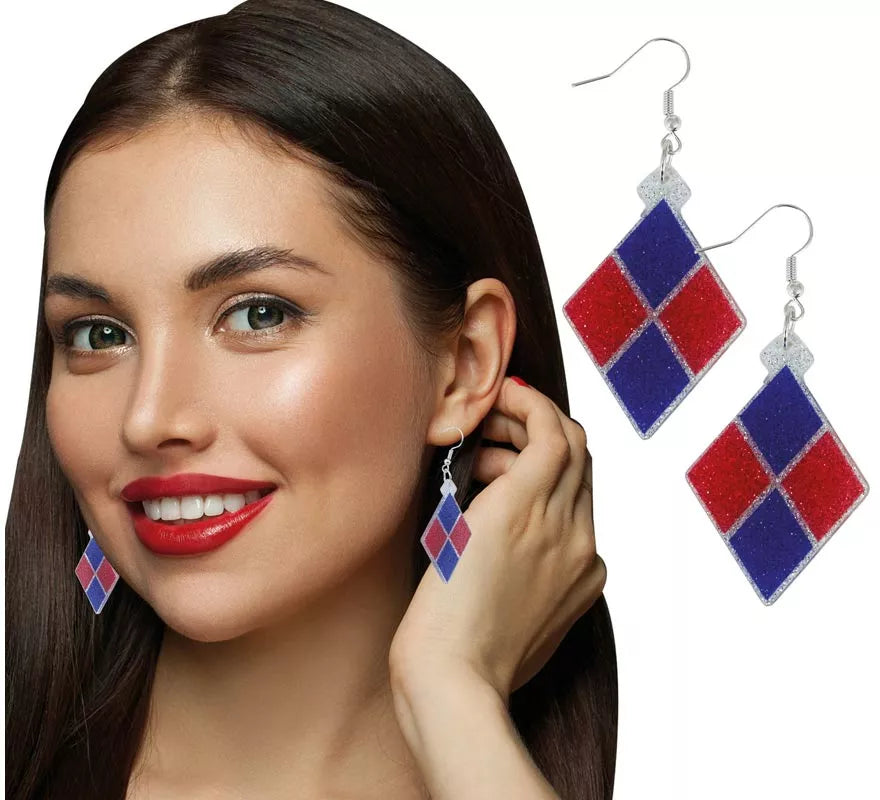 Translation missing: es.Pendientes de Rombos azules y rojo