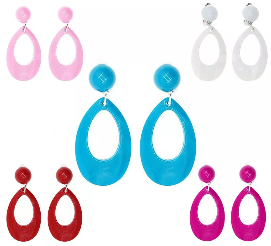 Pendientes de Sevillana Ovalados de 8 cm en varios colores