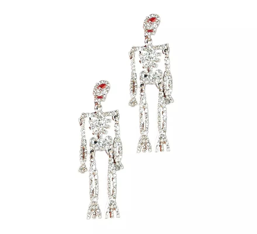 Translation missing: es.Pendientes Esqueletos Brillantes plata de 6,5 cm