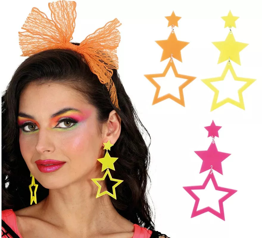 Translation missing: es.Pendientes Estrellas Neón en colores surtidos