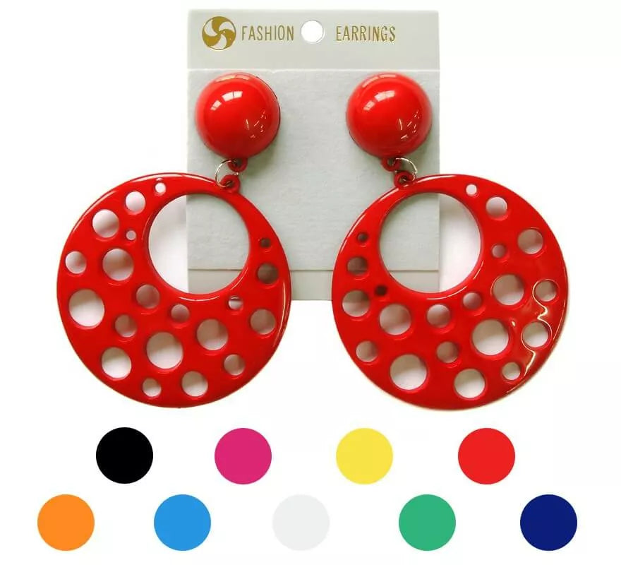 Translation missing: es.Pendientes Flamenca Circulares con agujeros de 10 cm en varios colores