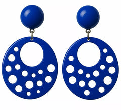 Pendientes Flamenca Circulares con agujeros de 10 cm en varios colores