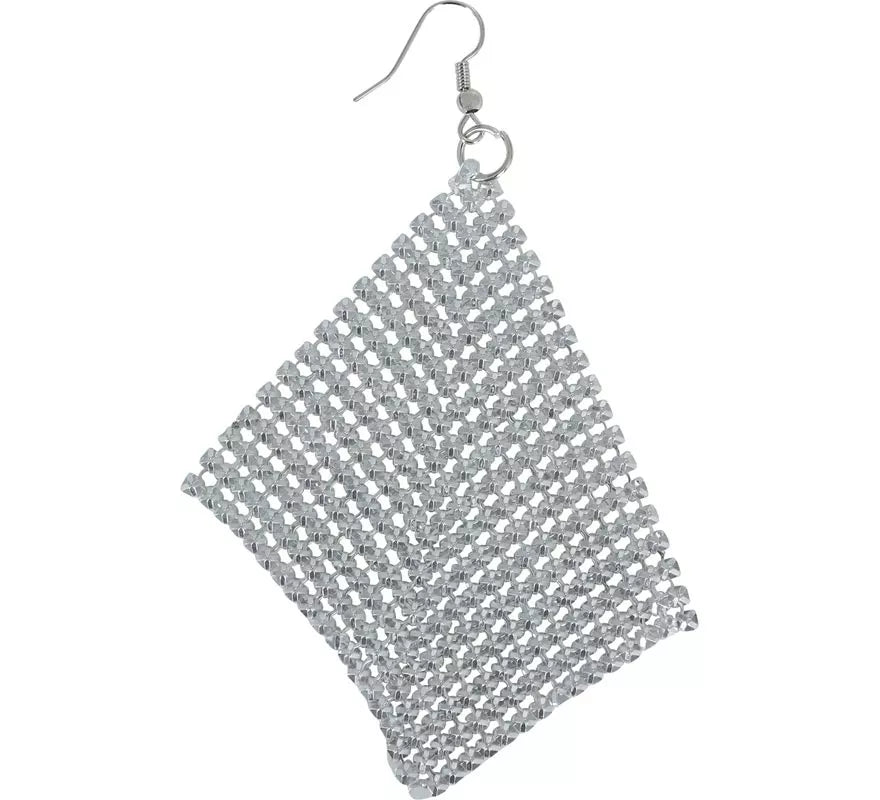 Pendientes Metálicos plateados de 9 cm