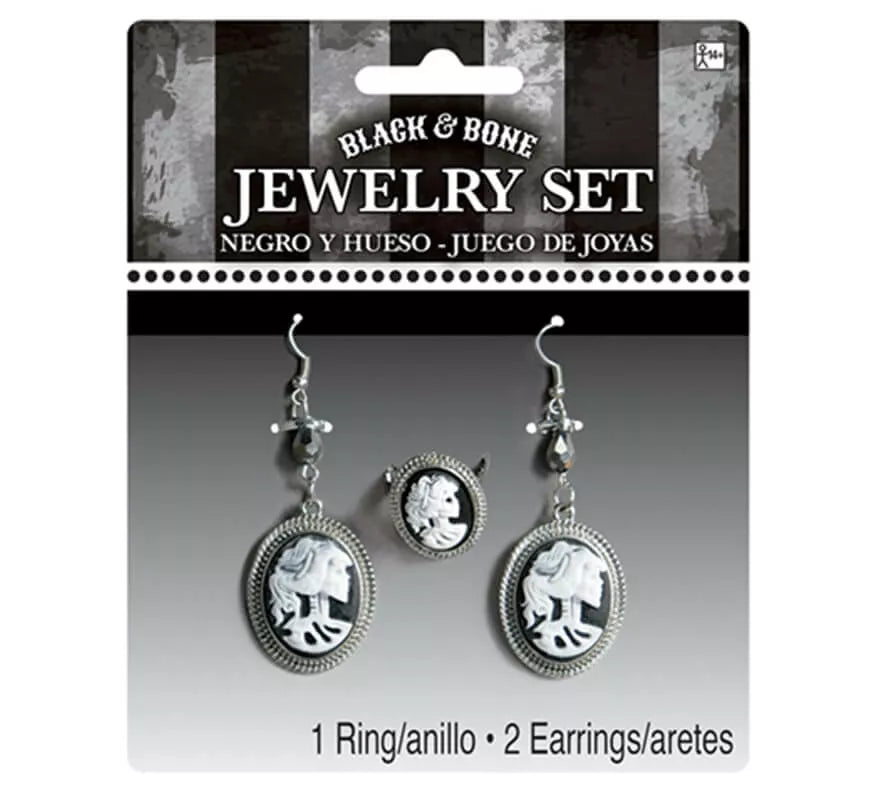 Translation missing: es.Pendientes y anillo gótico calavera