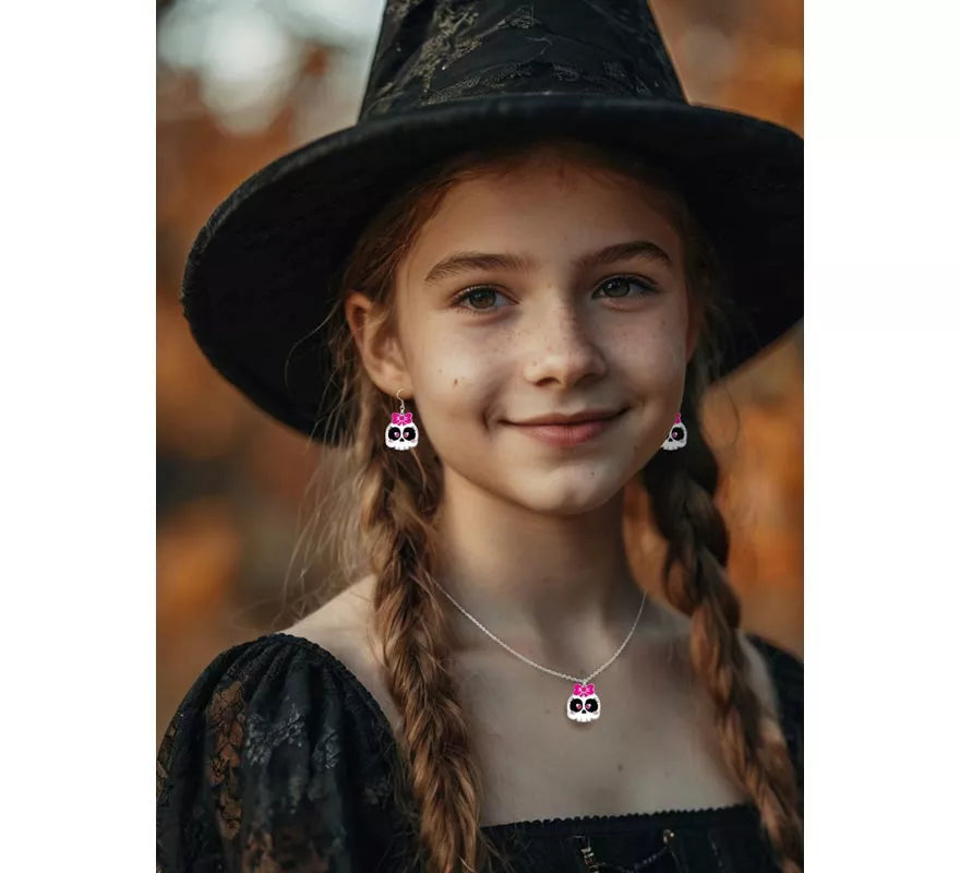 Translation missing: es.Pendientes y Collar de Calavera con Lazo