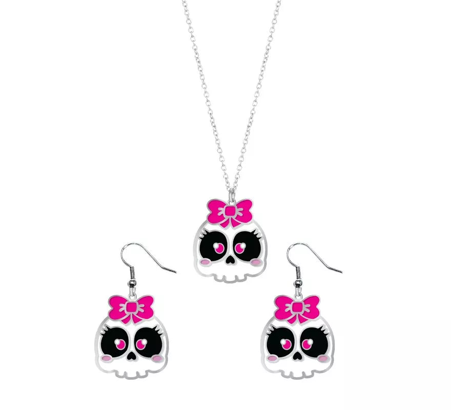Translation missing: es.Pendientes y Collar de Calavera con Lazo