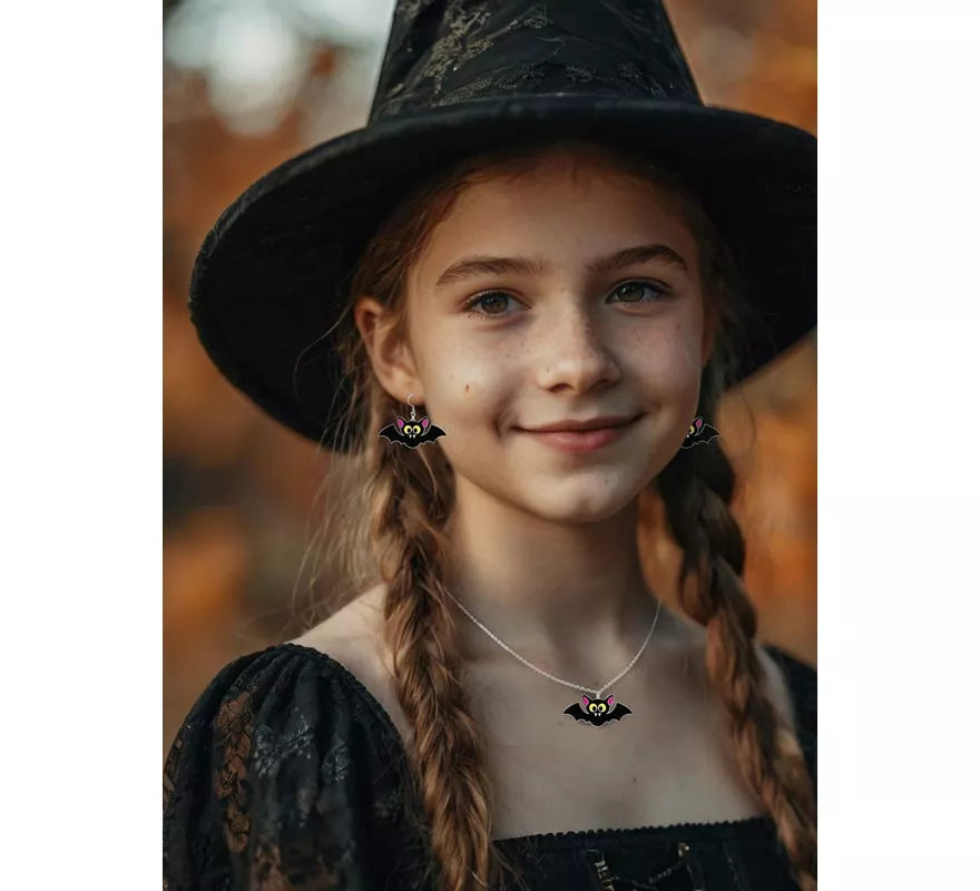 Pendientes y Collar de Murciélagos