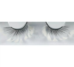Pestañas Luz negra con plumas blancas