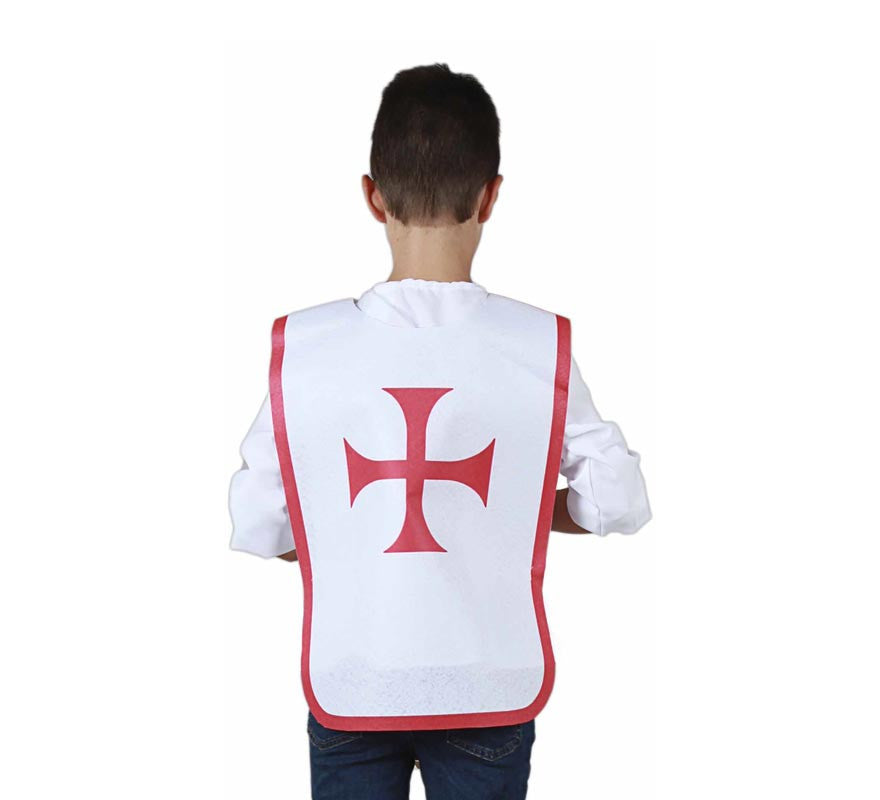 Translation missing: es.Peto Medieval Cruz roja para niño y adolescente