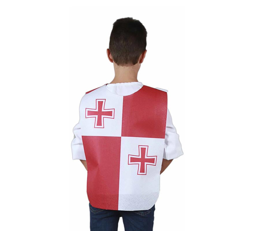 Translation missing: es.Peto Medieval Doble Cruz roja para niño y adolescente