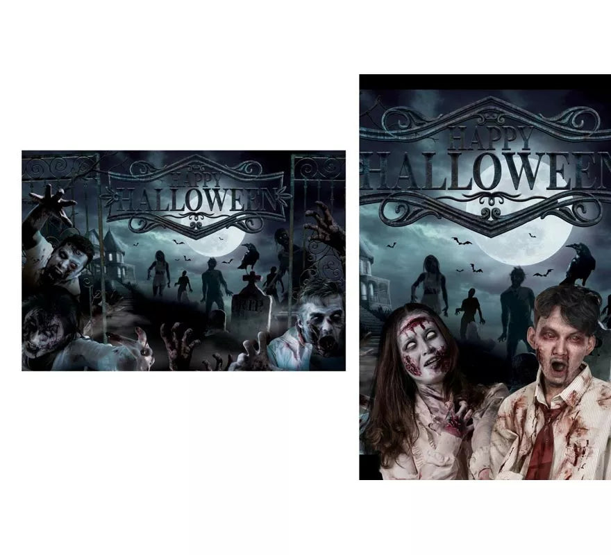 Translation missing: es.Photocall Zombies de tela de 220x150 cm