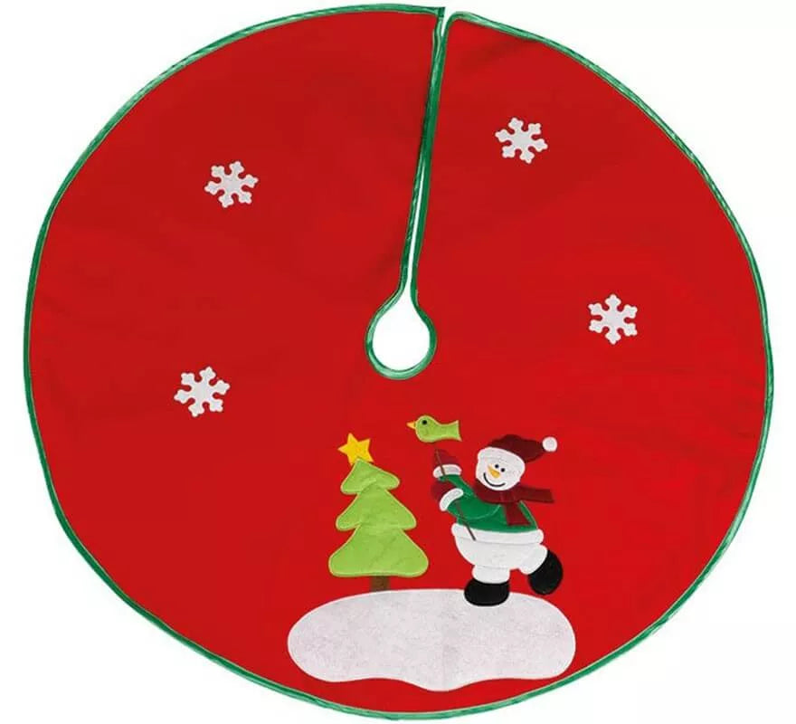 Pie de Árbol Rojo con Hombre en la Nieve 90 cm