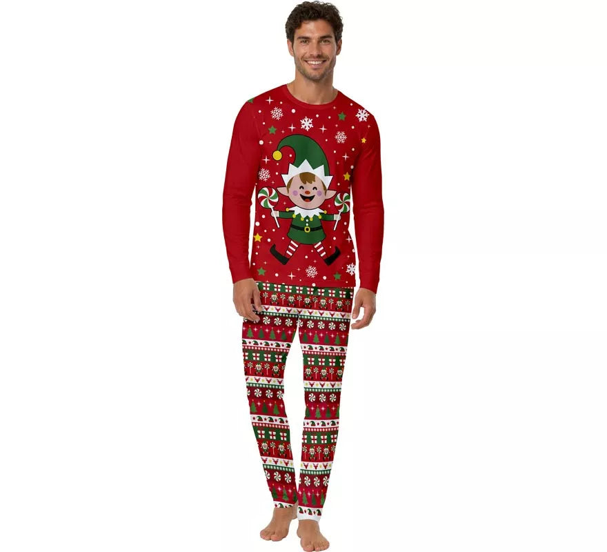 Pijama Navideño de Elfo de 2 Piezas para hombre