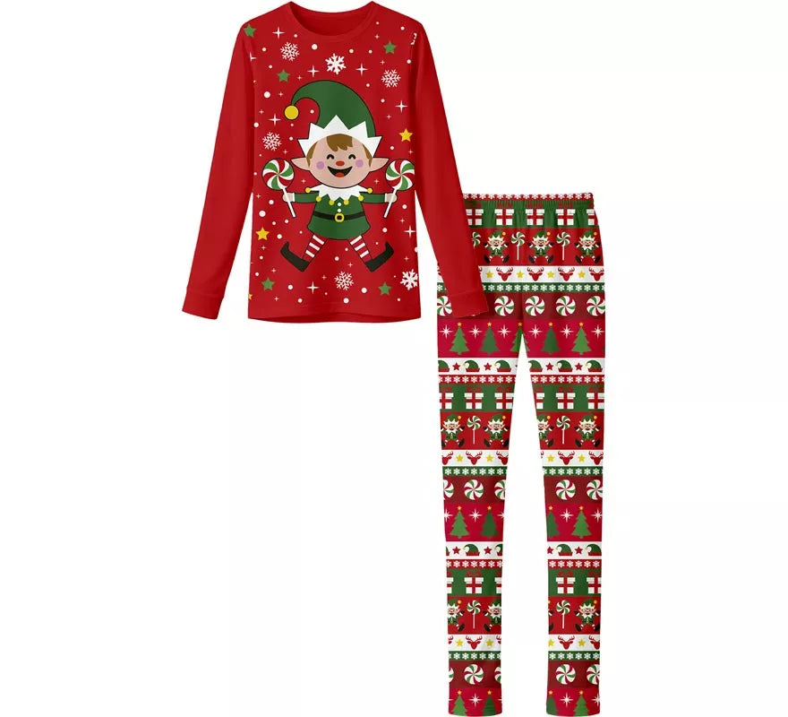 Pijama Navideño de Elfo de 2 Piezas para mujer