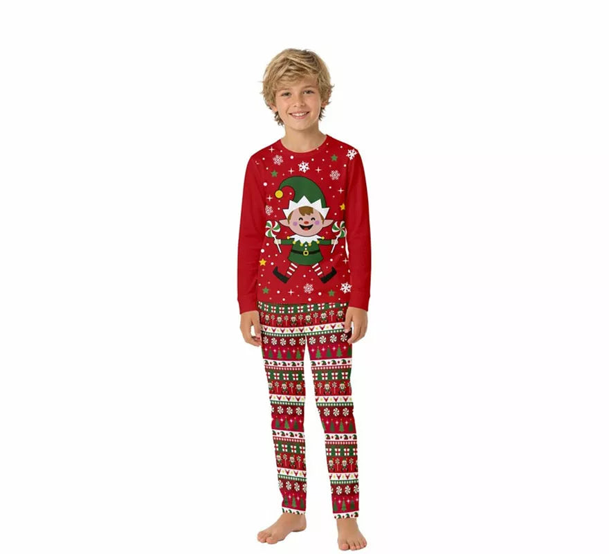 Pijama Navideño de Elfo de 2 Piezas para niños