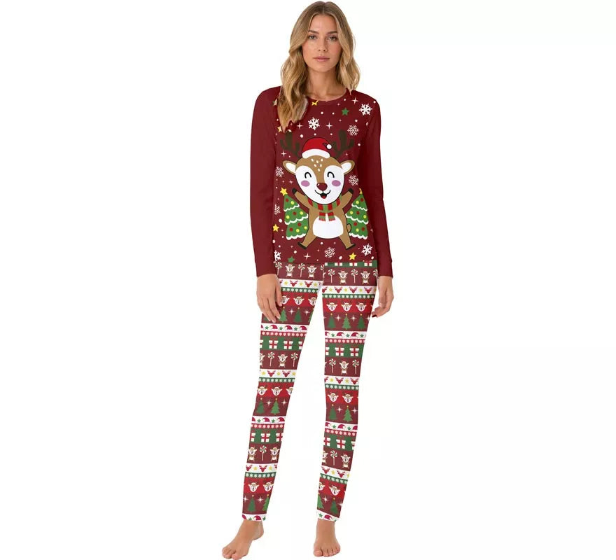 Translation missing: es.Pijama Navideño de Reno de 2 Piezas para mujer