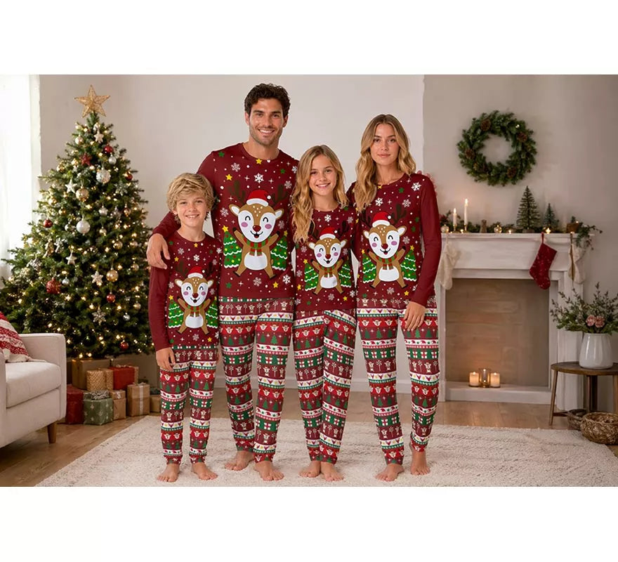 Translation missing: es.Pijama Navideño de Reno de 2 Piezas para niños
