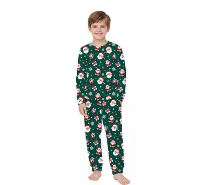 Pijama Navideño verde de 2 Piezas para niños
