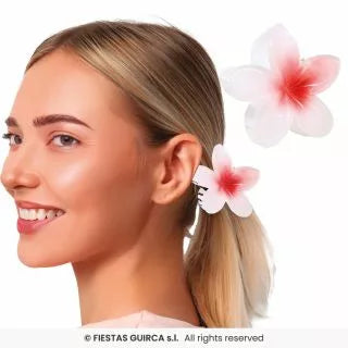 Translation missing: es.Pinza Flor para Pelo de 8 cm blanca y centro en varios colores