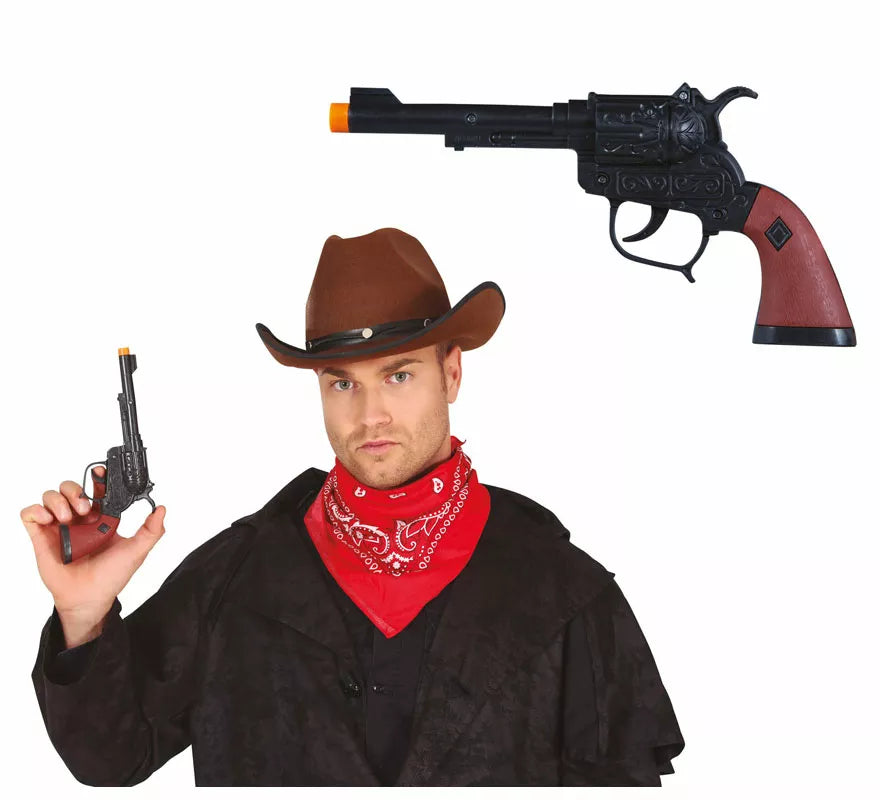 Translation missing: es.Pistola Negra de Vaquero Corta de 20 cm