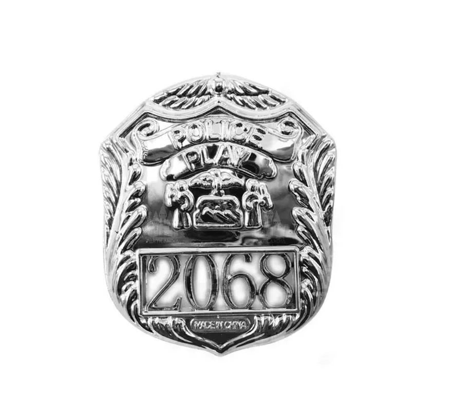 Translation missing: es.Placa de Policía plateada de plástico 2068