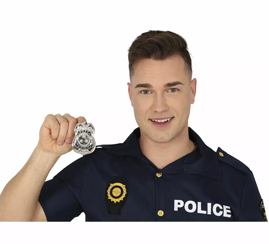 Translation missing: es.Placa de Súper Policía metálica de 7 cm